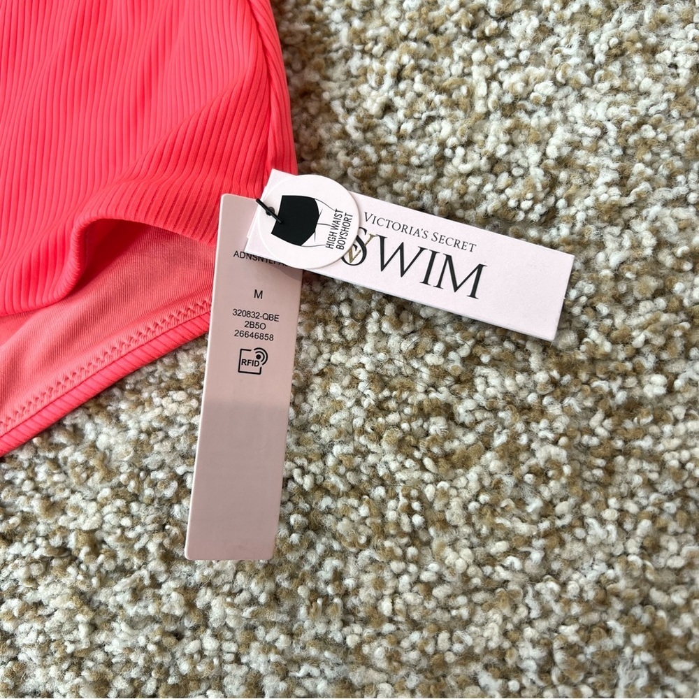 NWT Victoria's Secret High Waisted Mix&Match Boyshort Bikini Bottom Coral Sz M - Picture 10 of 13